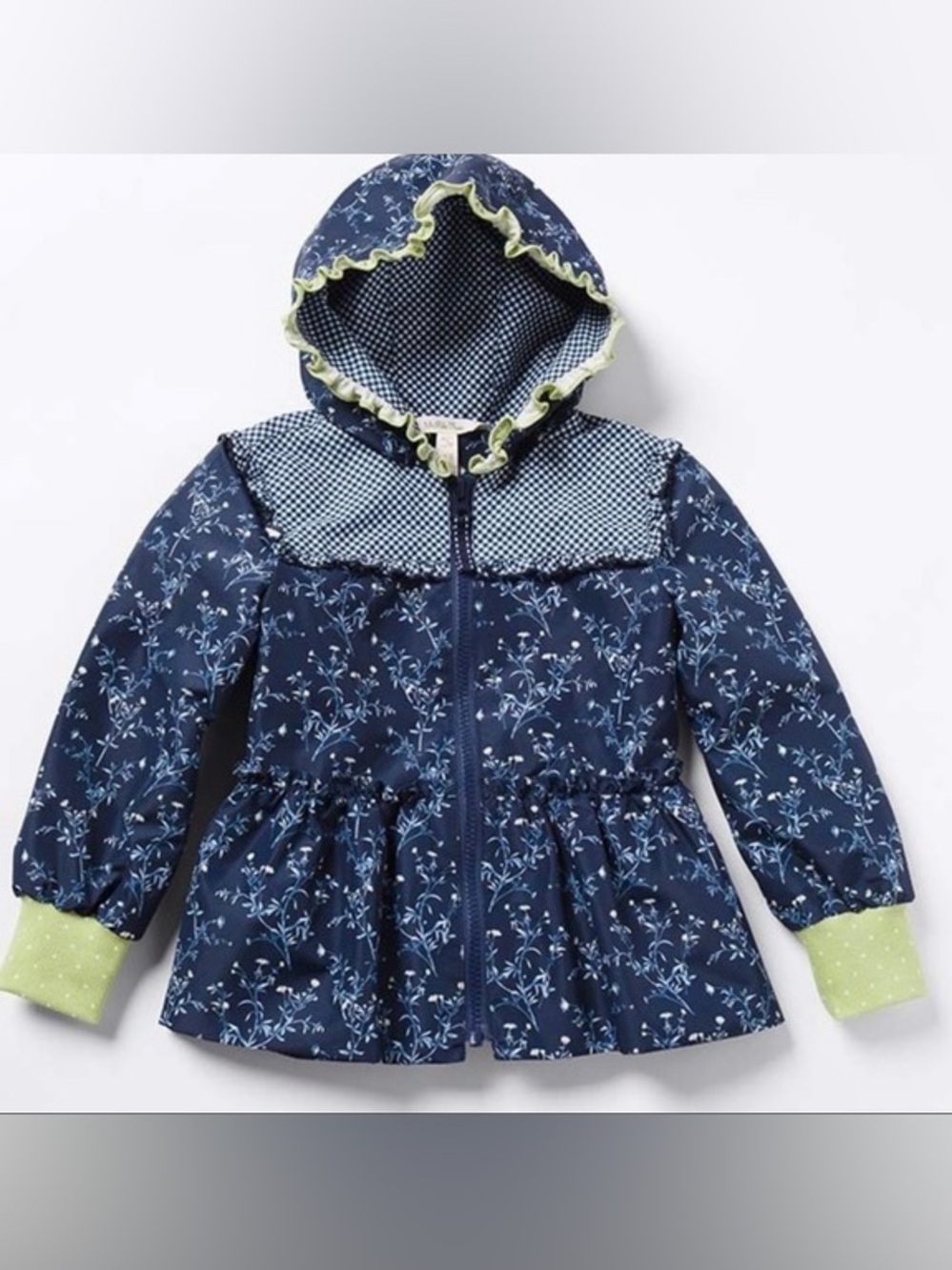 Matilda Jane Floral Enchanted Garden Peplum Rain Coat Size 4 Blue Wildflower